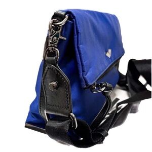 NEW - Botkier Cobalt Blue Nylon Crossbody Bag Chrome Accents & Adjustable Strap